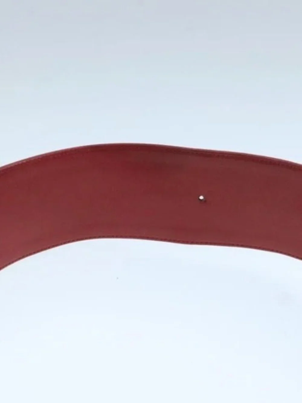 CHANEL Bicolore Belt Leather 26.4"-31.1" Red Gold CC Auth yk16186 - Picture 6 of 12